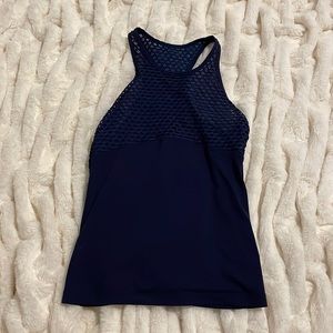 Navy Mesh Tank Top